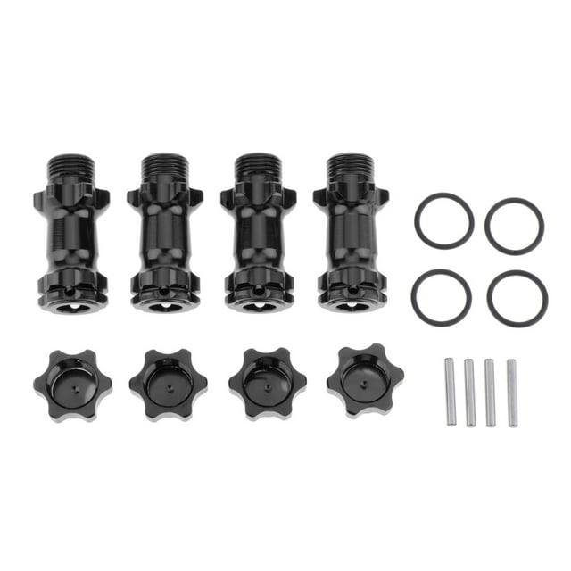 Rueda hexagonal de Aluminio CUTICAT Adaptador extendido hexagonal de cubo para Coche HSP 94087 1/8 RC Negro