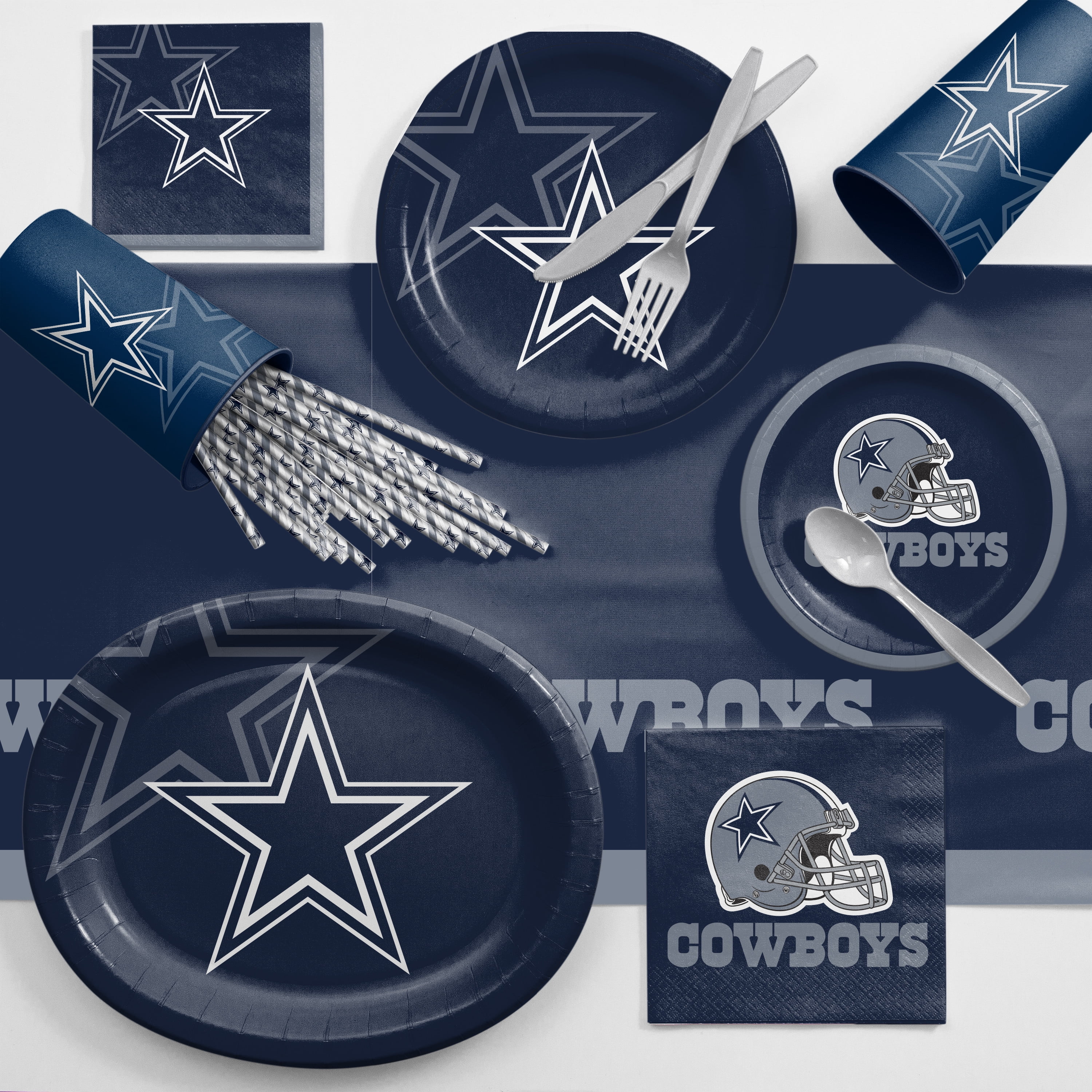 Dallas Cowboys Round Paper Dessert Plates 24 Count for 24 Guests
