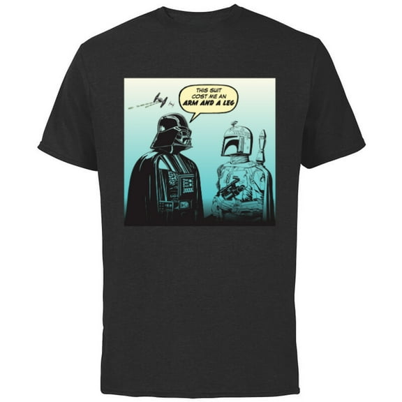 Star Wars Funny Darth Vader and Boba Fett Comic - Short Sleeve Cotton T-Shirt for Adults -Customized-Black