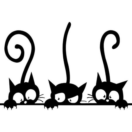 VONKY Adhesive Cute Cartoon Cat Wall Stickers Bedroom Livingroom Wall Decals Home Wall DIY Decors | Walmart Canada VONKY Adhesive Cute Cartoon Cat Wall Stickers Bedroom Livingroom Wall Decals Home Wall DIY Decors | Walmart Canada