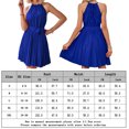 thumbnail image 2 of Mini Vestidos Vestido de una línea de mujer Vestido de sol con cuello halter de color sólido para cóctel (Azul M) Kuymtek para Mujer Azul T S, 2 of 6