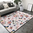 thumbnail image 3 of Area Rugs For Living Room Decor - Rose Flowers Butterfly Bird Soft Anti Slip Throw Washable Rugs 5x7 For Bedroom, Indoor Carpet For Bedroom Living Room 80x58In, 3 of 7