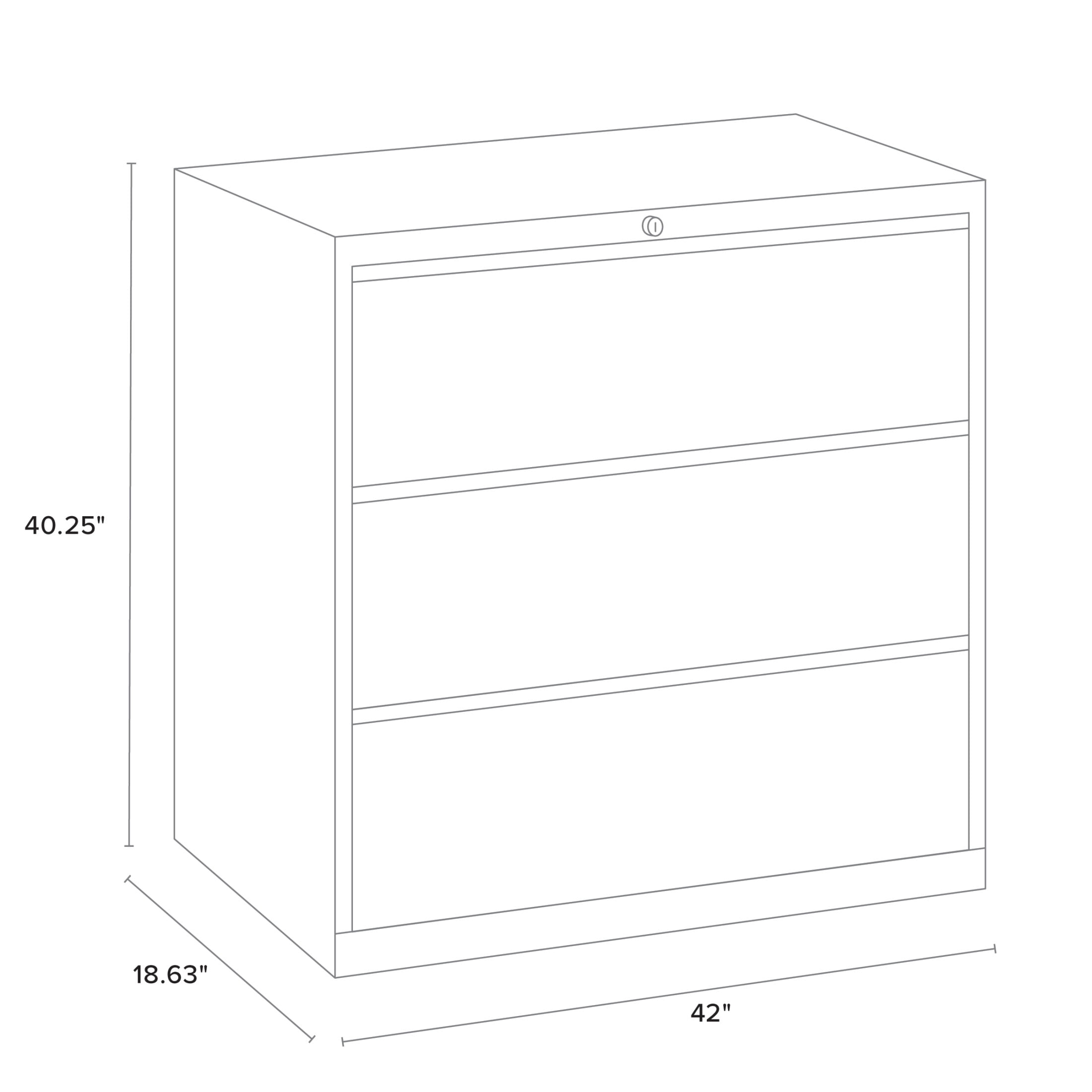 Hirsh 42 inch Wide 3 Drawer Metal Lateral File Cabinet for Home and Office, Holds Letter, Legal and A4 Hanging Folders, Charcoal