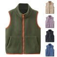 thumbnail image 3 of Dezsed Toddler Boys Full Zip Fleece Vests Jacket Children's Sleeveless Outerwear Warm Jacket with Pockets Fall Clothes Purple 6-7 Years, 3 of 3