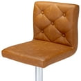 thumbnail image 5 of VECELO Bar Stools Set of 2, Modern PU Leather Hydraulic Kitchen Counter Height Adjustable Swivel Barstool with Back, Brown, 5 of 8
