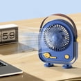thumbnail image 7 of Floleo Upgraded Retro Desktop Fan, Portable Handheld USB Rechargeable Fan, Vintage Style Cooling Fan for Home Office Outdoor, Gift Idea with 3 Speeds, 7 of 7