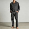 thumbnail image 2 of Xcmzpl Mens Cotton Pajama Set Soft Button Down Sleepwear Lounge Pjs Bottoms Long Sleeve Loungewear Comfy Lightweight Breathable Sleep Sets with Pockets M-4XL, 2 of 5