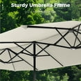 thumbnail image 4 of Alpha Joy 13x6.5ft Double-Sided Extra Large Outdoor Patio Market Rectangle Umbrella with Crank Handle, Ivory, 4 of 6