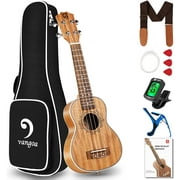 Ukulele Soprano Mahogany 21 Inch Professional Acoustic Ukelele Four String Wooden Hawaiian Uke Beginner Kit for Kids Students Starter Kit, by Vangoa