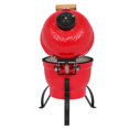 thumbnail image 7 of Kamado Charcoal BBQ Grill, Heavy Duty Ceramic Barbecue Smoker and Roaster with Built-in Thermometer and Stainless Steel Grate (13 Inch Handle, Red), 7 of 7