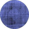 thumbnail image 1 of Ahgly Company Machine Washable Indoor Round Abstract Blue Modern Area Rugs, 5' Round, 1 of 4