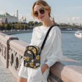 thumbnail image 2 of Xixirimido Daisy Flower Pattern Small Sling Bag Cell Phone Purse Fanny Crossbody Bag for Women Trendy Chest Backpack with Adjustable Strap - Black, 2 of 7