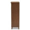 thumbnail image 4 of Bowery Hill White and Walnut 5-Shelf Wood Shoe Cabinet with Drawer, 4 of 10