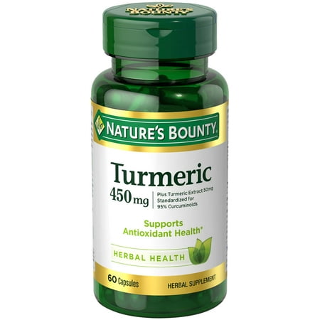 Nature's Bounty Turmeric Herbal Supplement Capsules, 450mg, 60 count