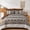 Dark Brown, variant on 7 Pieces King Size Boho Bedding Set, Brown Coffee Aztec Geometric Striped Patchwork Design, All Season Complete Bed Set 90"×104"