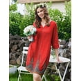 thumbnail image 3 of Ekouaer Zipper Robes for Women 3/4 Sleeves Housecoat Soft Nightgowns Sleepwear Mumu House Dresses with Pockets S-XXL, 3 of 5