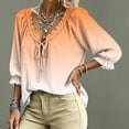 thumbnail image 4 of Womens V Neck 3/4 Sleeve Bohemian Casual Blouses 3/4 Sleeve V Neck Peasant Top Abstract Geometric Print Loose Fit Work Blouses, 4 of 5