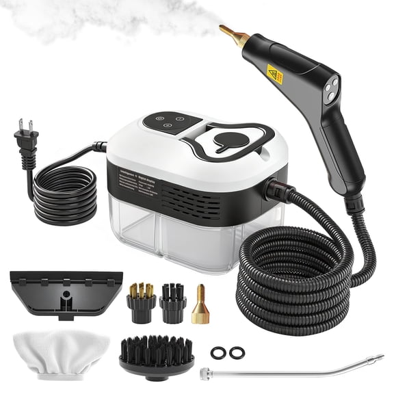 SRGARH 2500W High-Temperature Steam Cleaner – 6 Adjustable Speeds, 3BAR Pressure, 1L Tank for Kitchen/Bathroom/Car | Portable Deep Cleaner with 3 Brushes（white）