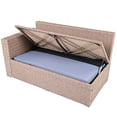 thumbnail image 4 of 6-Piece Outdoor All Weather PE Rattan Sofa Set Patio Wicker Sectional Furniture Set with Adjustable Seat, Storage Box, Removable Covers and Tempered Glass Top Table (Natural), 4 of 12
