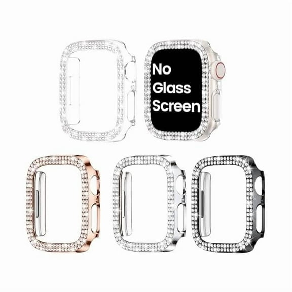 4-Pack Bling Case for Apple Watch Protector 40mm Series 6/5/4, SE 3/2/1, Women Glitter Diamond Rhinestone Bumper for iWatch Cover Accessories 40 mm