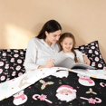 thumbnail image 4 of Manfei Christmas Tree Full Size Comforter Sets St Nick Bedding Comforter Set, Cream Red 3-Pieces 1 Comforter and 2 Pillowcases, Xmas Reversible, 4 of 6
