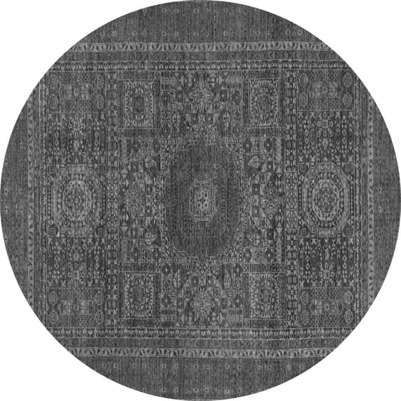 Ahgly Company Indoor Round Abstract Gray Modern Area Rugs, 6' Round