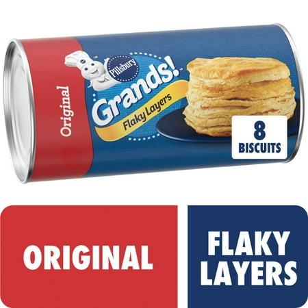 Pillsbury Grands! Flaky Layers, Original Refrigerated Biscuit Dough, 8 Count, 16.3 oz
