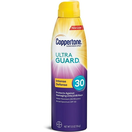 Coppertone ULTRA GUARD Sunscreen Continuous Spray SPF 30, 5.50 oz (Pack of 6)
