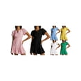 thumbnail image 3 of FOCUSNORM Robe Mini Femme Slim Pointelle Col en V Manches Courtes Taille Smockée Robe à Volants pour Plage Fête Club, 3 of 9