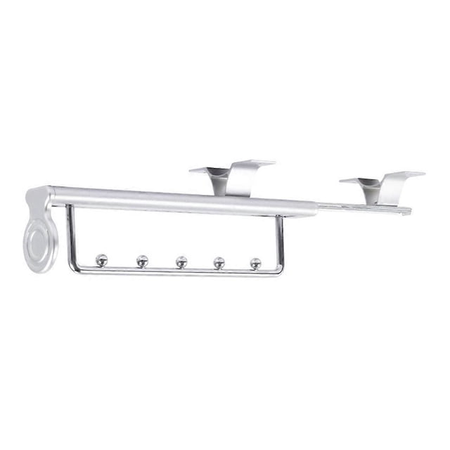 16 Inch Wardrobe Closet Slide Rail Pull-Out Clothes Hanging Rod Metal Pants Hanger Rack - Black