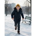 thumbnail image 4 of Wantdo Boy's Puffer Jacket Waterproof Winter Coat Quilted Winter Outerwear Jacket Gray 18-20, 4 of 9
