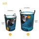 thumbnail image 3 of Fotbe Modern Style Blue Parrot Cesto de Ropa con Asas, Cesto Impermeable de Gran Capacidad, Bolsa de Lavado para Dormitorio, Cesto de Ropa con Ruedas y Asas-Medium, 3 of 6