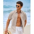 thumbnail image 5 of COOFANDY Mens Short Sleeve Shirts Casual Button Down Cotton Shirts Beach Vacation Clothes, 5 of 6