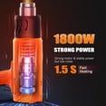 thumbnail image 4 of Heat Gun, MAXXHEAT 1800W Fast Heat Gun for Crafts with Dual Temperature Settings 572?&1112?, Dual Overload Protection, Reflector Nozzle for Shrinking PVC, Vinyl Wrap, Stripping Paint, 4 of 6