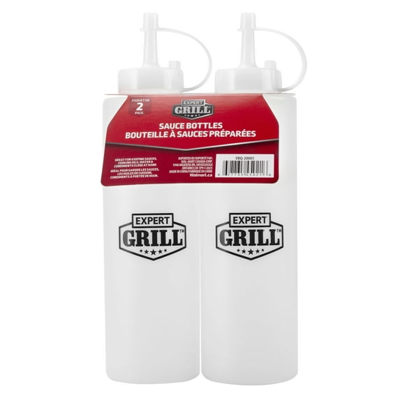 Expert Grill Plastic 14-Ounce Oil and Vinegar Squeezable Condiment Dispenser Bottle