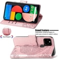 thumbnail image 3 of for Google Pixel 5A 5G Wallet Case, 3D Butterfly Embossing Slim Flip PU Leather Phone Case Magnetic Closure Credit Card Slots Holder Cover for Google Pixel 5A 5G HZD Rose Gold, 3 of 8