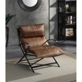 thumbnail image 4 of ACME Chaise d'Appoint Zulgaz en Cuir Grain Cacao et Fer Mat, 4 of 10