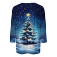 thumbnail image 4 of MaFYtyTPR 3/4 Length Sleeve Womens Christmas Tops Ladies Fashion Tees Casual Crewneck Loose T Shirt Blouse Shirts Blue XXL, 4 of 5