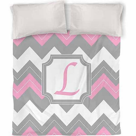 IDG Chevron Monogram Duvet Cover, Pink