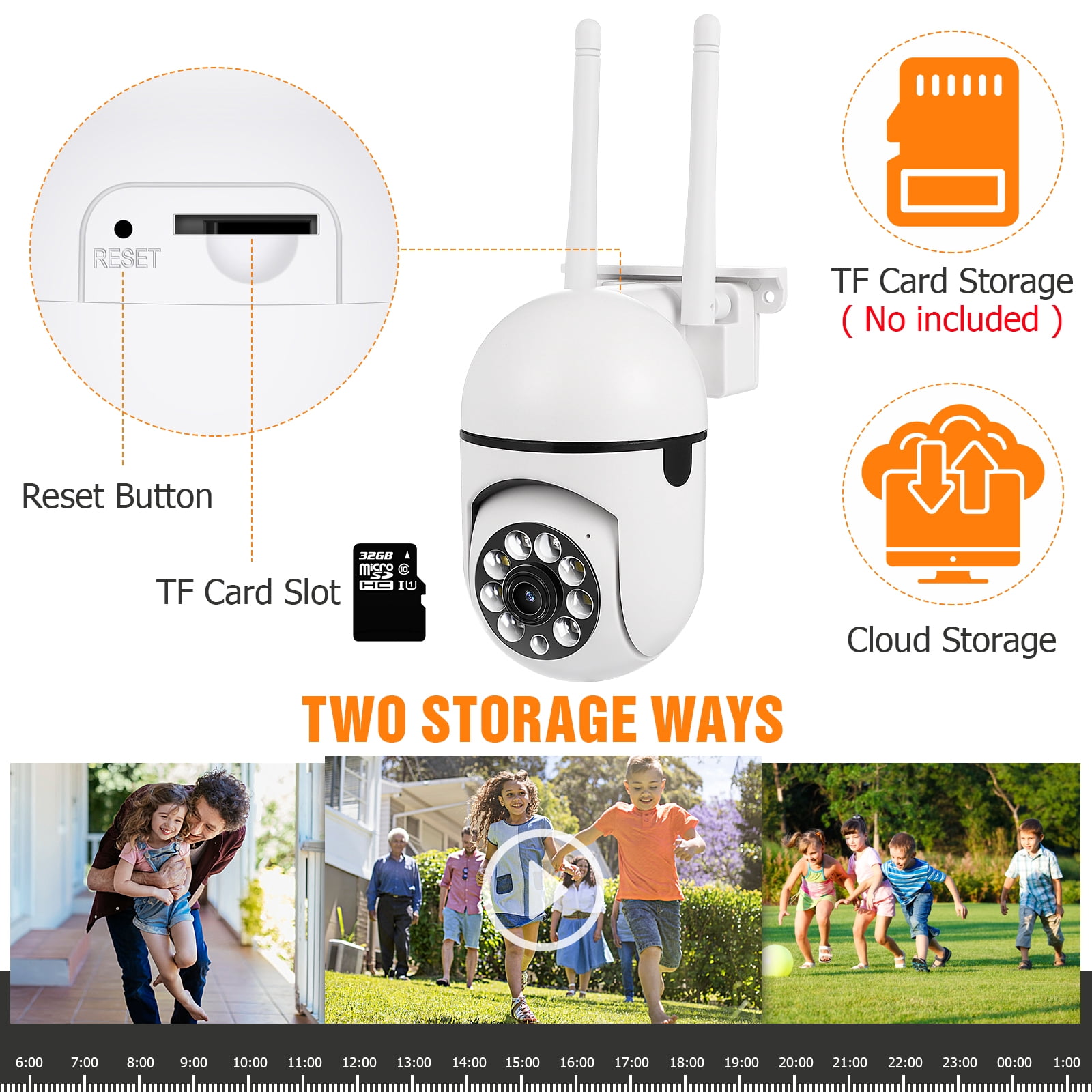 Cameras for Home/Outdoor Security, 2MP Solar Security Cameras Outdoor with 355?PTZ, Spotlight, Motion Detection, Siren, Color Night Vision, 2-Way Talk