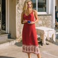thumbnail image 4 of TEELYNN, vestidos largos sexis con aberturas laterales para mujer, vestidos 2020 para playa, vestido de verano, vestido casual rojo con estampado floral, vestidos bohemios con tirantes, bata, 4 of 5