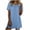 Light Blue, variant on Enridrech Womens Nightgown Sleepwear Short Sleeve Top Summer Loungewear Casual Crew Neck Pajamas Tops for Women
