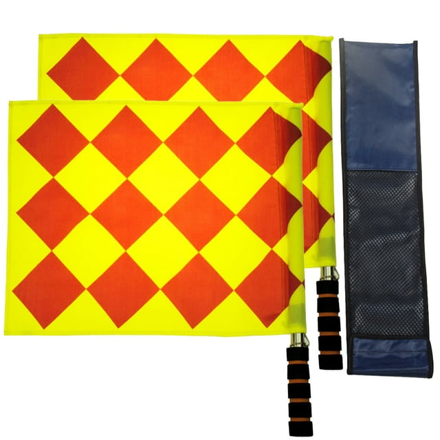 SHISUYAN 2 Pcs Hand Flag Square Pattern Mini Flag Waterproof Handle Oxford Flag for Football Judge