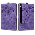 thumbnail image 2 of FJLBDE Case for Samsung Galaxy Tab S10 Lite / S10 FE / S9 FE 10.9-Inch with Stand, Card Slot, Embossed Flower PU Leather Folio Magnetic Cover with Pen Holder, Purple, 2 of 7
