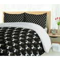 thumbnail image 5 of Ambesonne Winter Duvet Cover Sets, Xmas Ornamental Deer Heads, 2-Queen, Black Pale Grey Fawn, 5 of 7