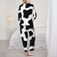 thumbnail image 5 of Bingfone Womens Pajama Sets Cow Print Black White Print,Long Sleeve Loungewear Pajamas Set-Small, 5 of 9