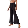 thumbnail image 3 of Women's Elastic Waist See Through Wide Leg Palazzo Cover Up Pants, 3 of 5