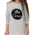 thumbnail image 3 of Who Cares Pretty Inspiring Sarcastic Women Plus Size Long Sleeve Graphic Tee Brisco Brands 3X, 3 of 5