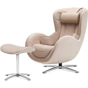 Nouhaus Heated Classic Massage Chair Full Body and Spot Massaging Recliner with Ottoman, Bluetooth Speaker, in-Chair Charger Mellow Sand