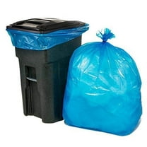 Plasticplace 65 Gallon Recycling Trash Bags │1.5 Mil │ Blue Heavy Duty Garbage Can Liners │ 50” x 48” (50 Count)